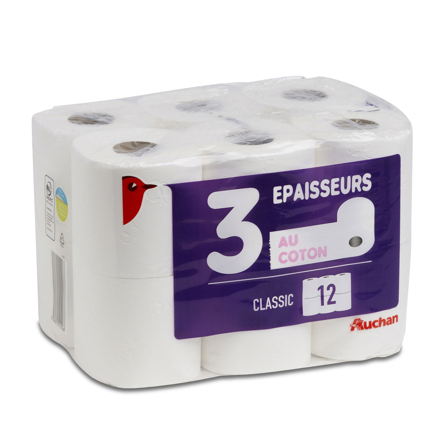 AUCHAN Papier toilette blanc ultra moelleux 5 épaisseurs 6 rouleaux pas  cher 