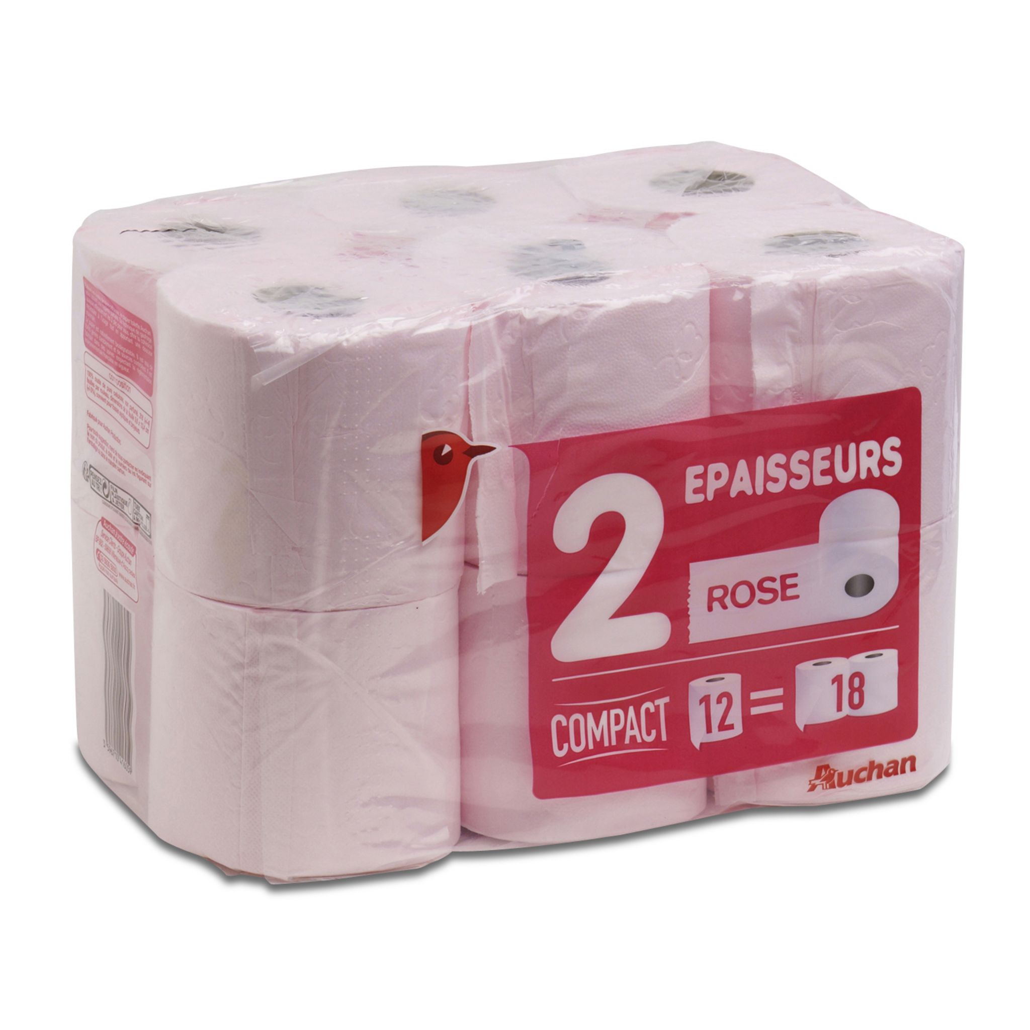 AUCHAN Auchan papier toilette rose maxi rouleau x32 +8gts pas cher 