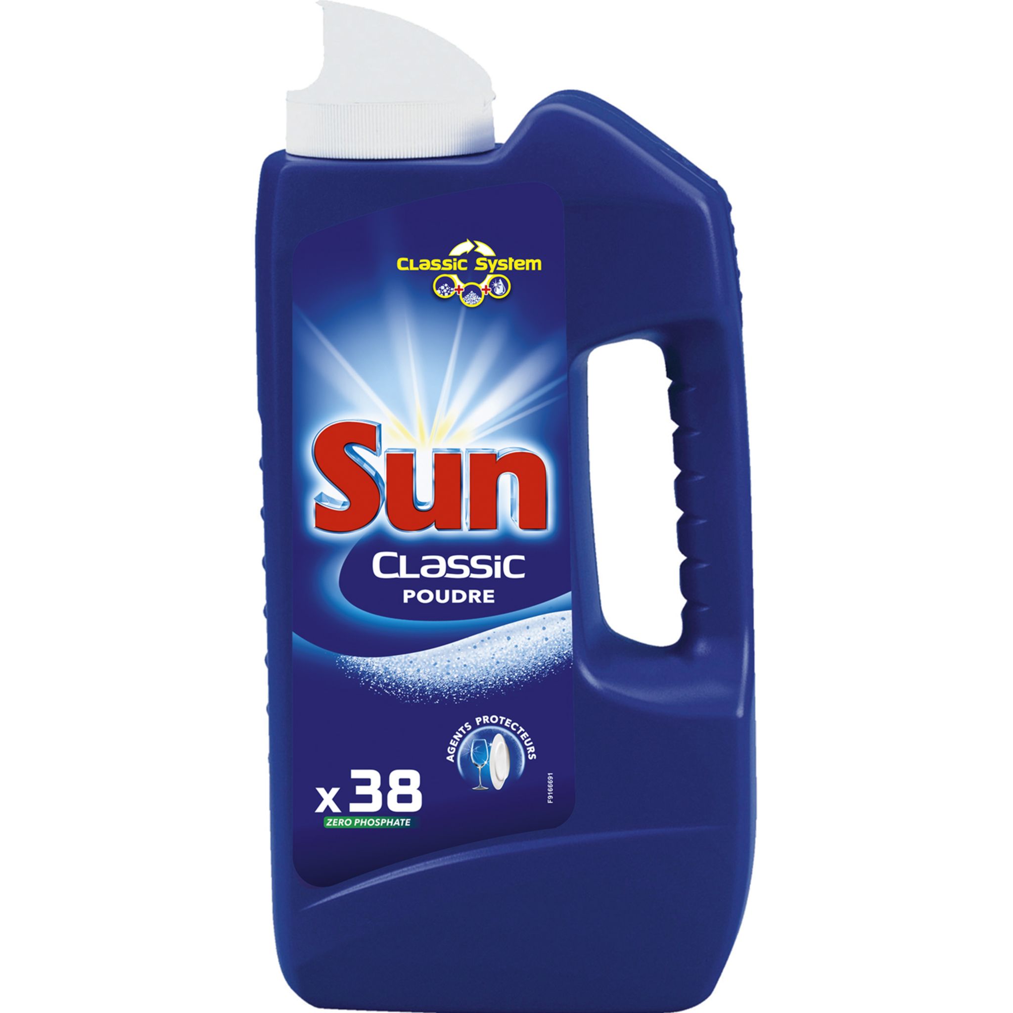 SUN Poudre de lavage classic lave-vaisselle 38 lavages 1,235kg pas cher 