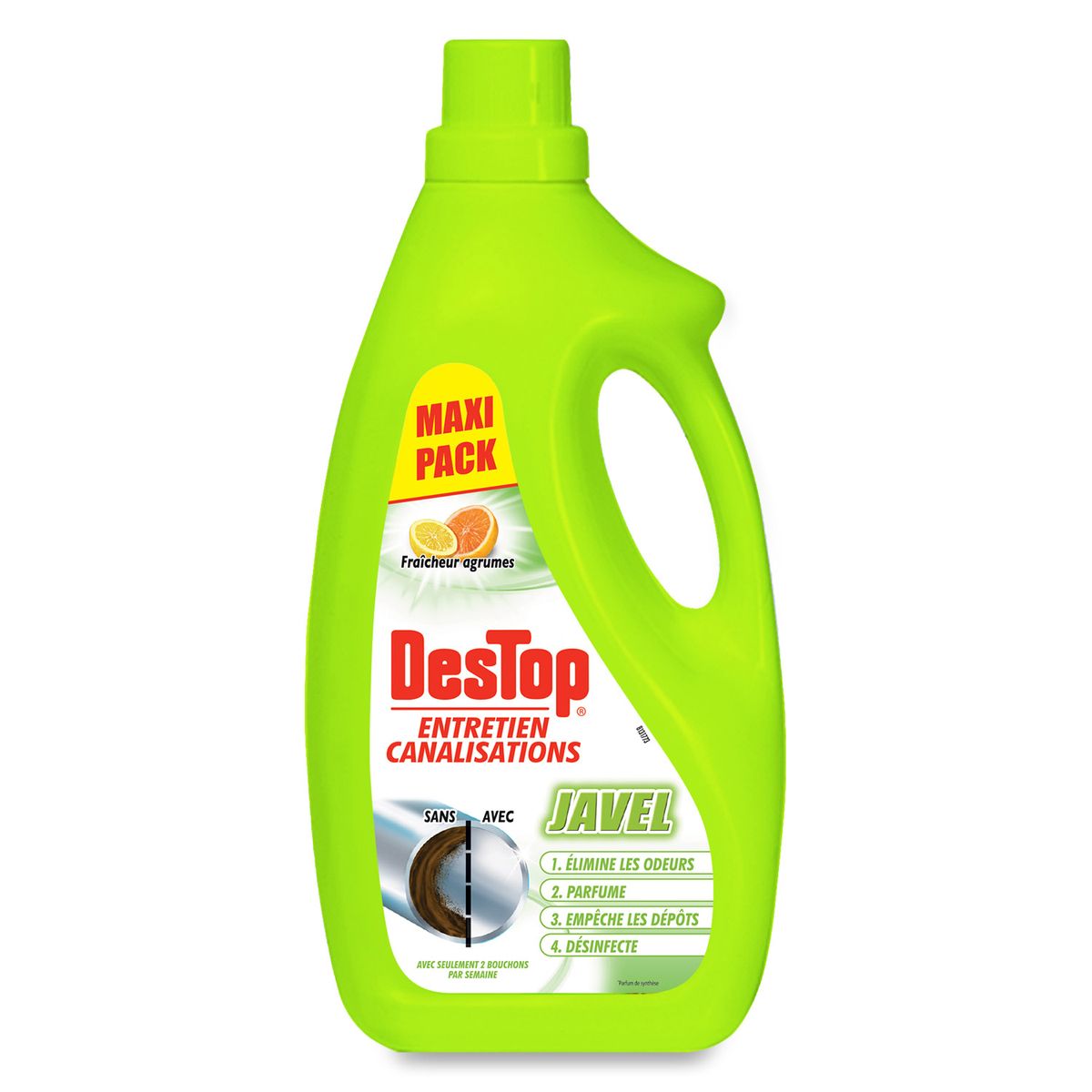 DESTOP Destop entretien canalisation javel citron pamplemousse 2l pas cher  