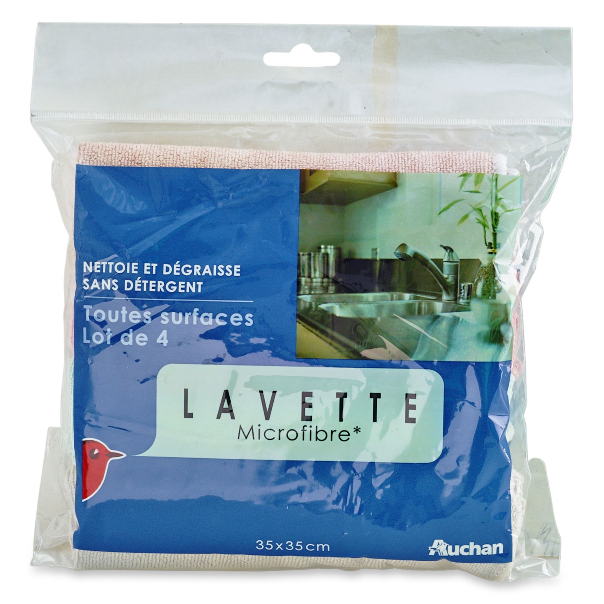 Auchan - Lavette microfibre cuisine 32x35 cm