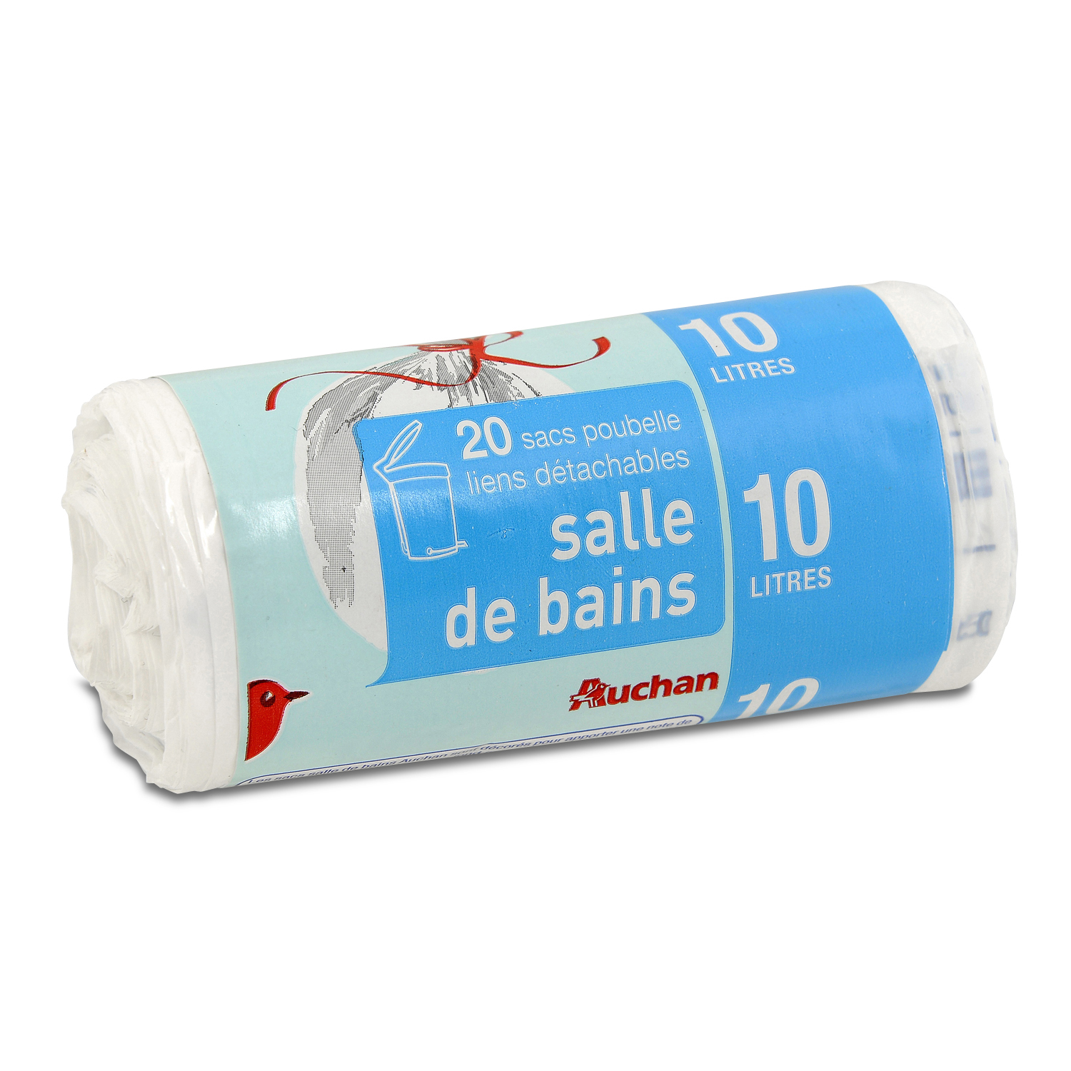 AUCHAN Sacs poubelle compostables liens détachables 20l 15 sacs pas cher 