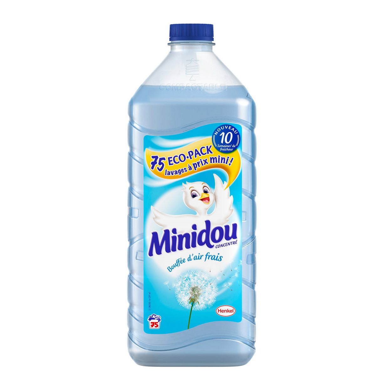 MINIDOU Assouplissant concentré bouffée d'air frais 75 lavages 1,875l pas  cher 