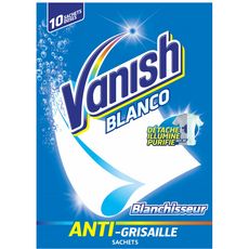 VANISH Blanco sachets blanchisseur anti-grisaille 10 sachets
