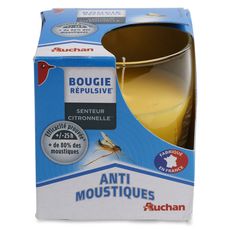 AUCHAN Auchan Bougie répulsive anti-moustiques à la citronnelle x1 efficace 25 heures 1 bougie