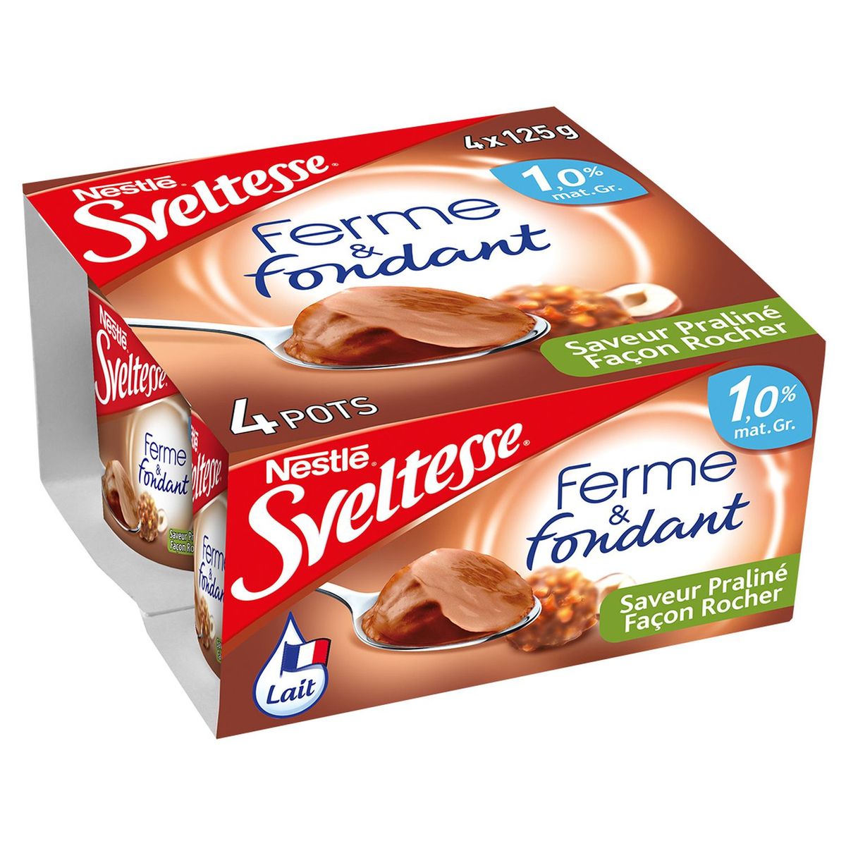 SVELTESSE Sveltesse ferme et fondant praliné 4x125g pas cher - Auchan.fr