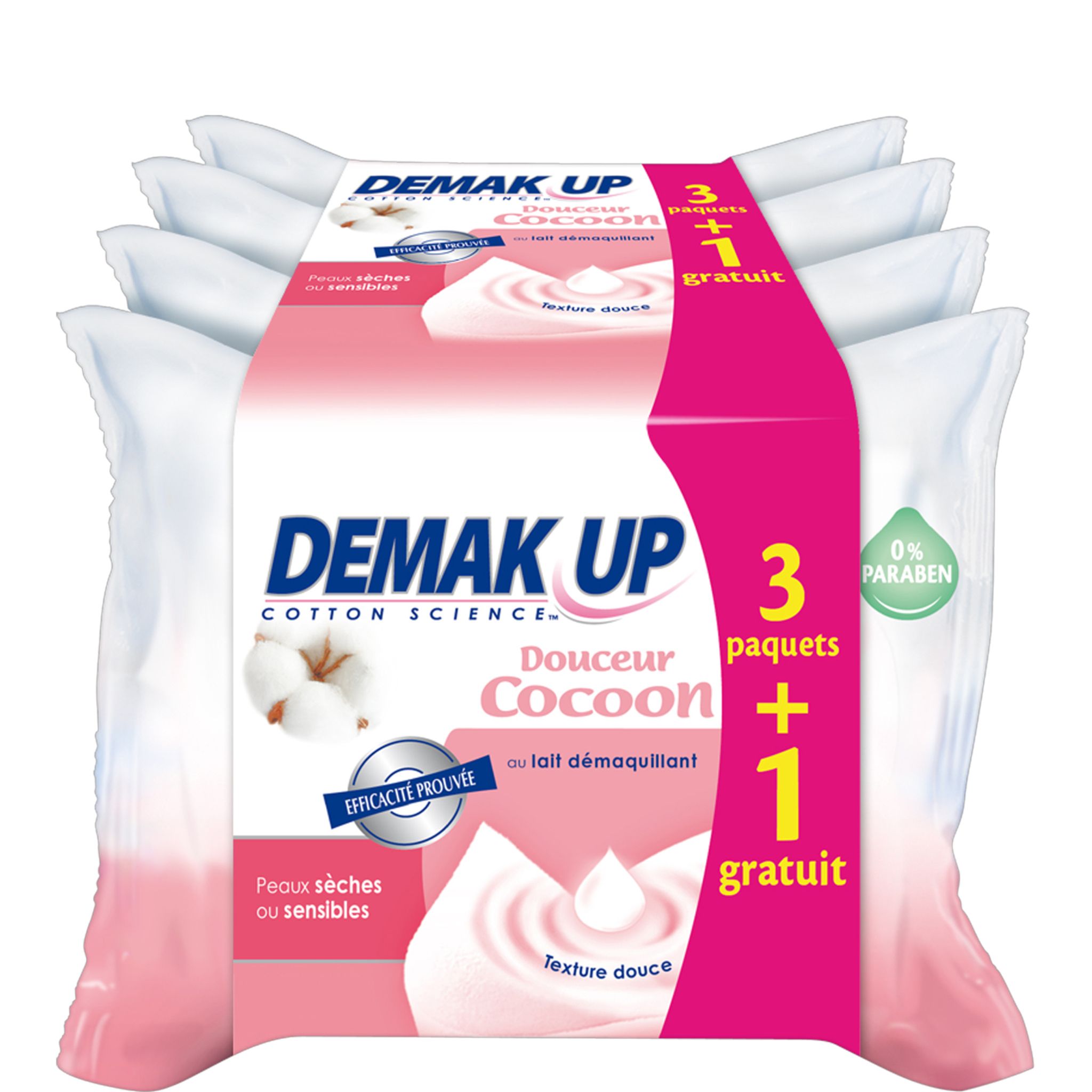 Demak'Up Cocoon Lingette Démaquillante Peaux Sèches et Sensibles