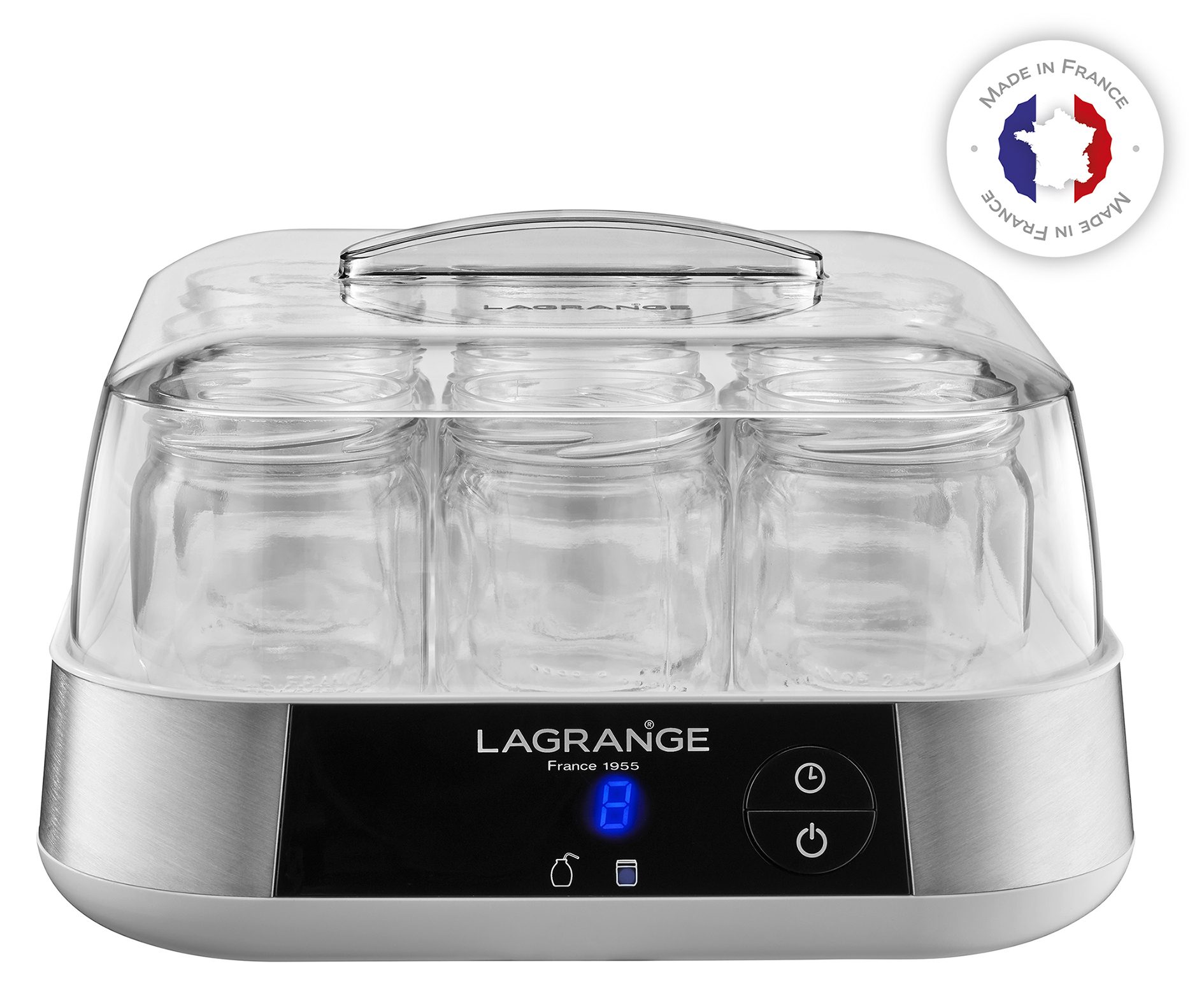 LAGRANGE Lot de 9 pots yaourtiere - 430301 - 185 g - Transparent et blanc -  La Poste