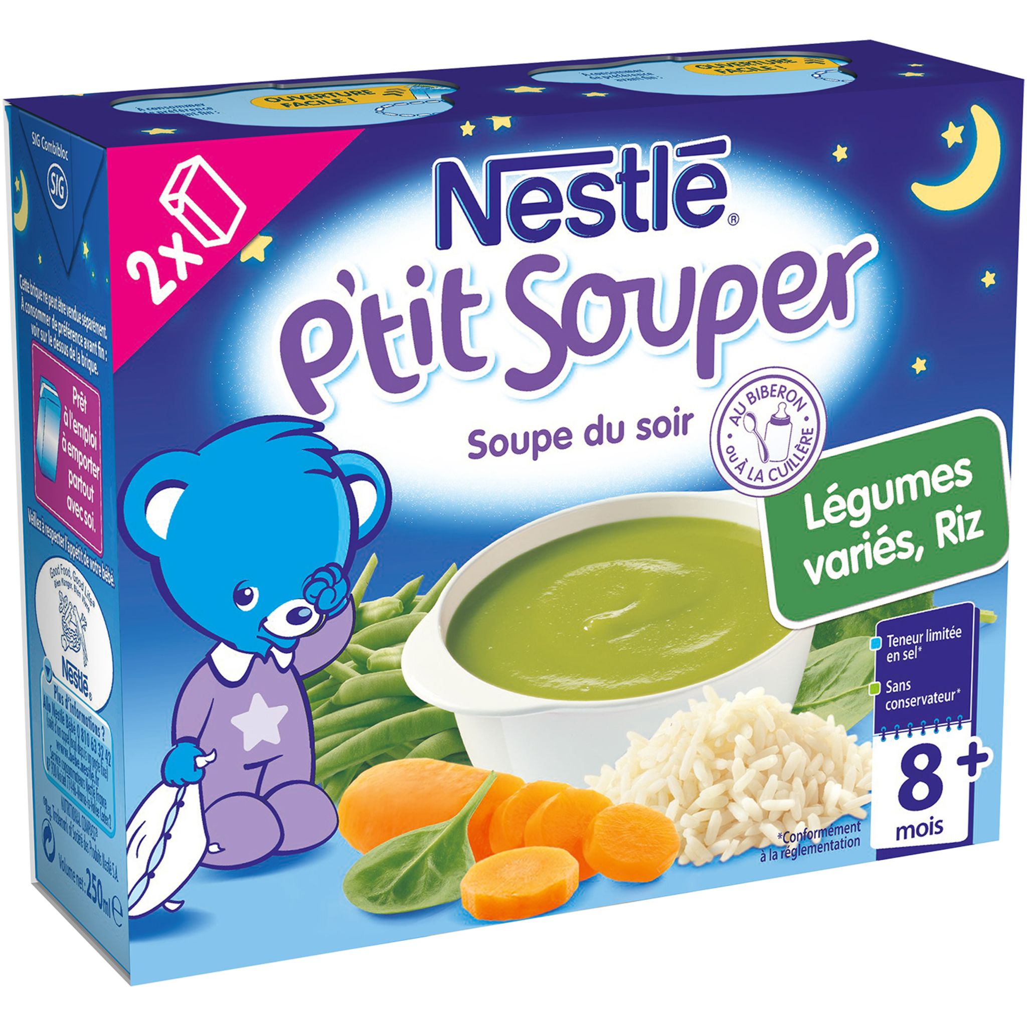Nestle Nestle P Tit Souper Legumes Varies Riz 2x250ml 8 Mois Pas Cher A Prix Auchan