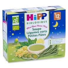 Hipp Hipp Bio Soupe Legumes Verts Pates Brique 2x250ml Des 12mois Pas Cher A Prix Auchan