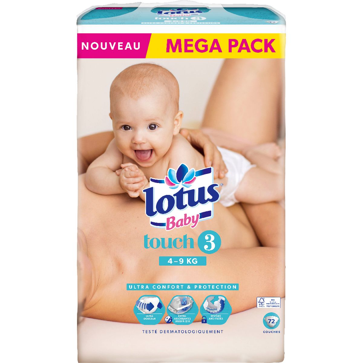 LOTUS BABY Lotus baby Touch couches taille 3 (4-9kg) x72 72