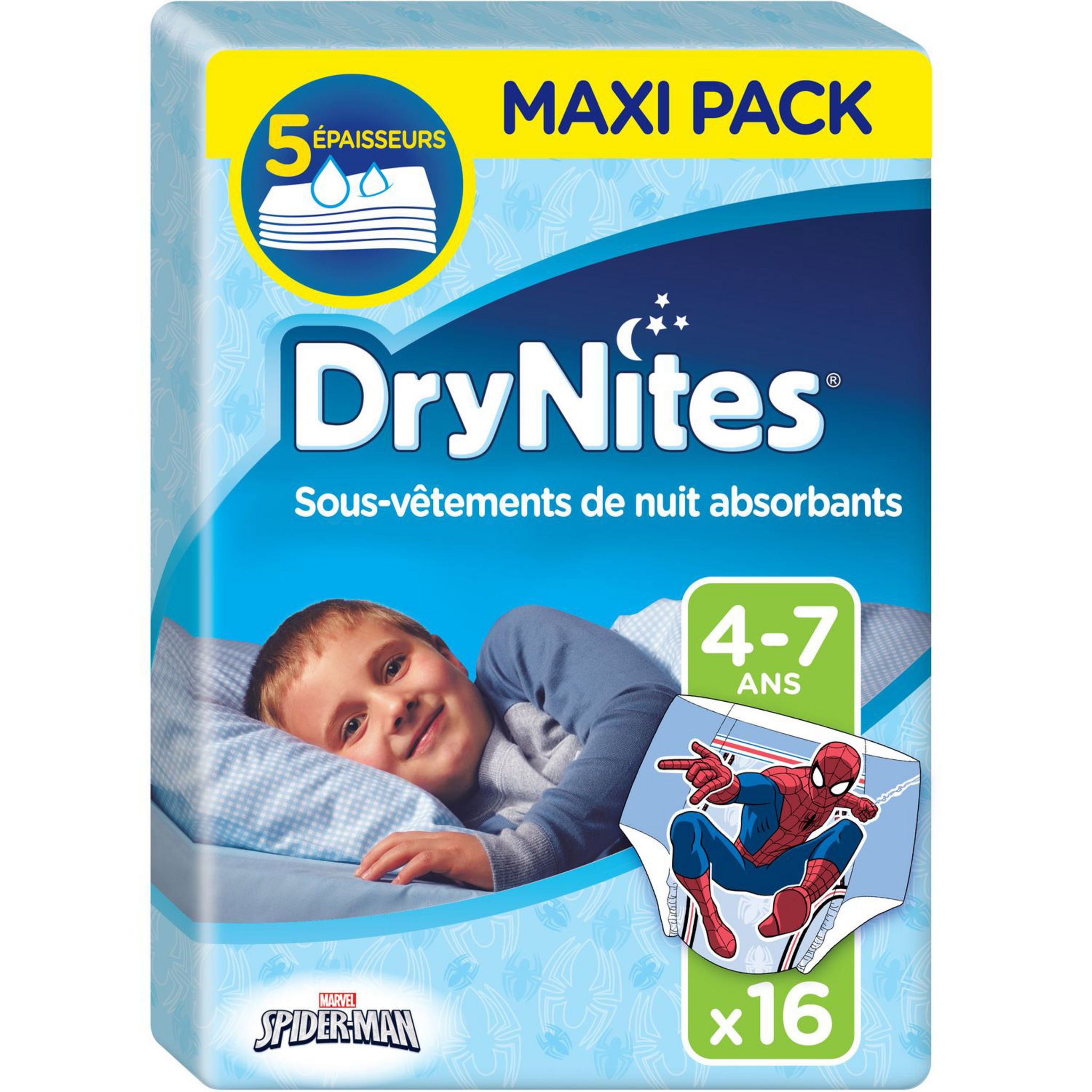 16 sous-vêtements de nuit absorbants Garçons 4-7 ans