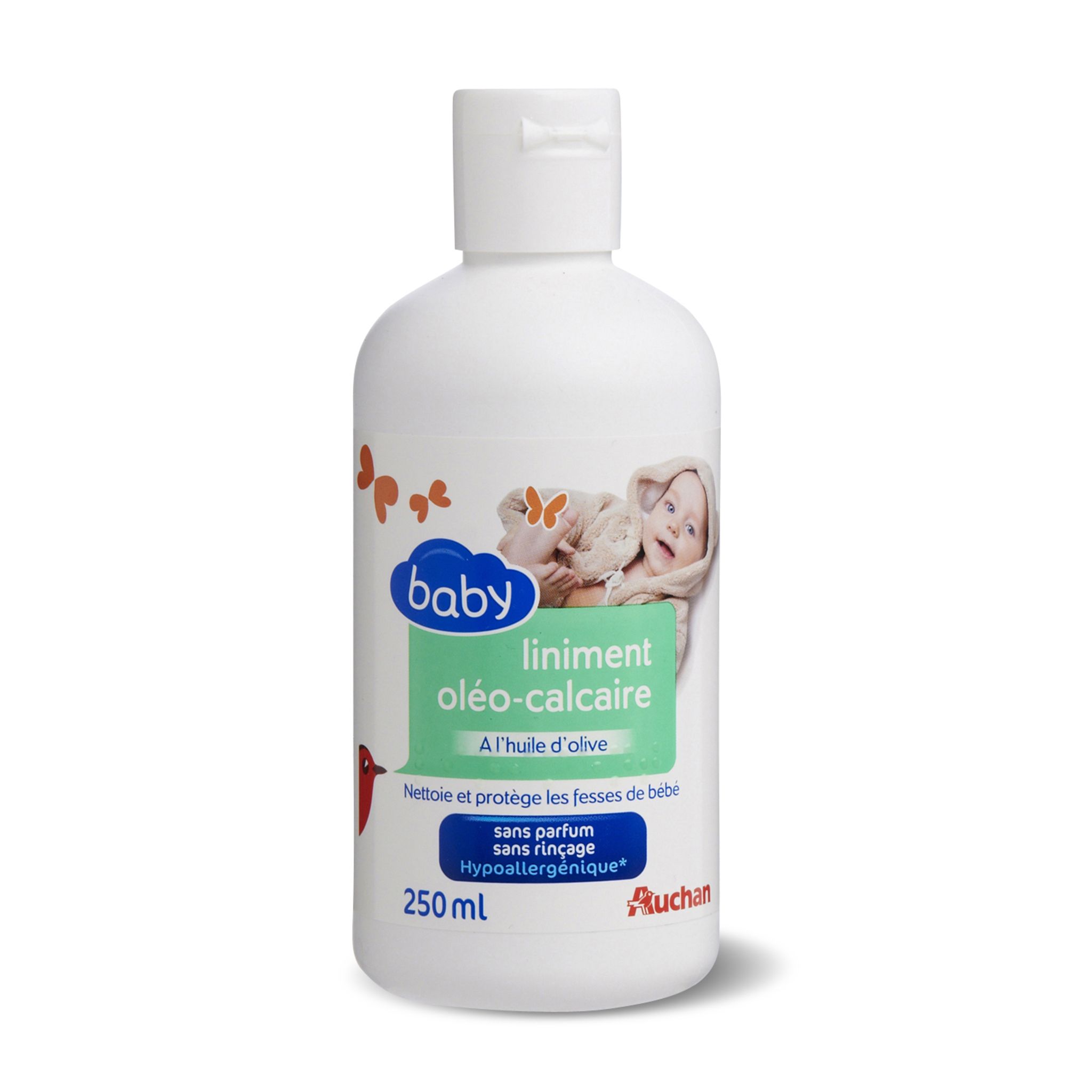 Liniment oléo calcaire en flacon de 250 ml pour la toilette du bébé