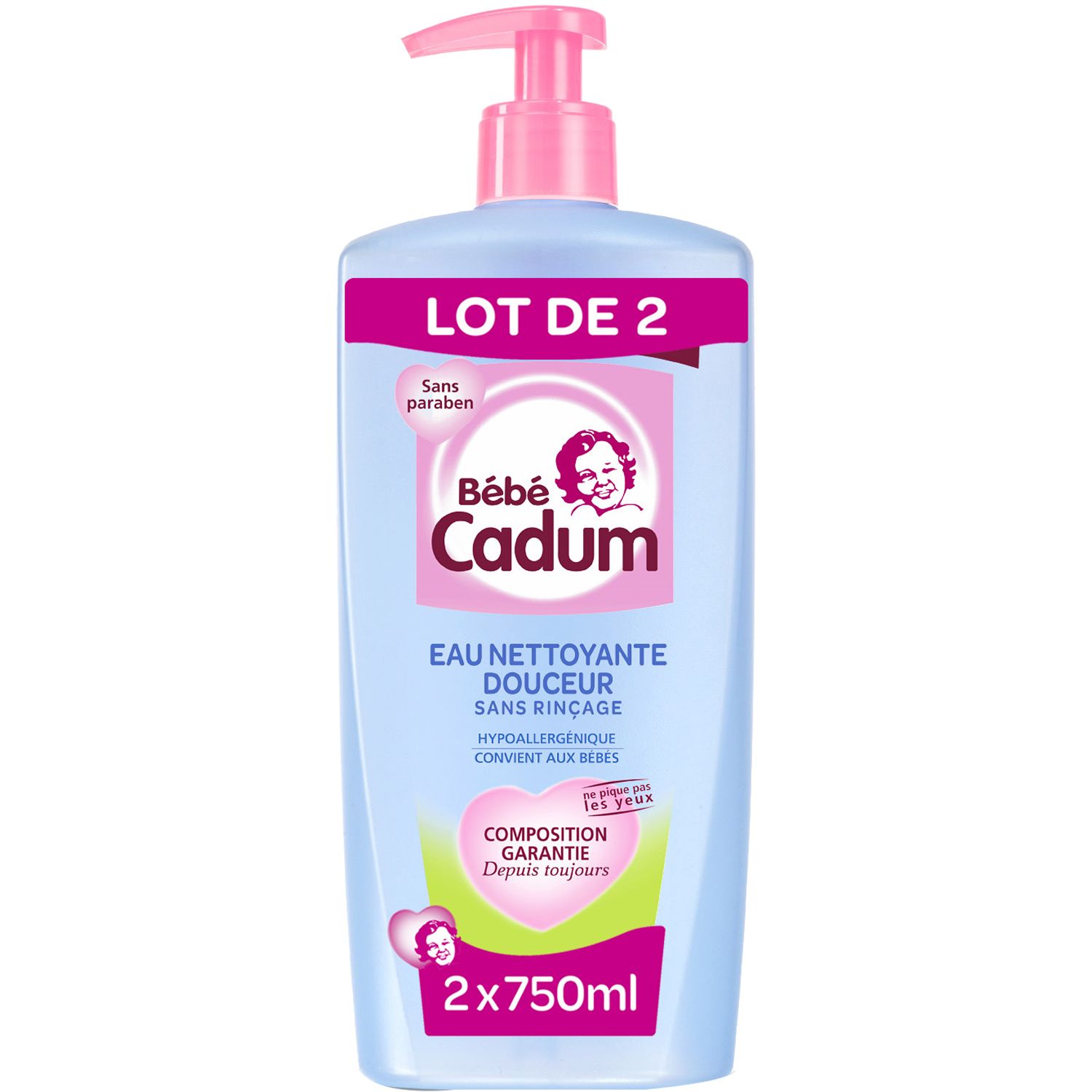 AUCHAN BABY Eau nettoyante pour bébé 750ml pas cher 