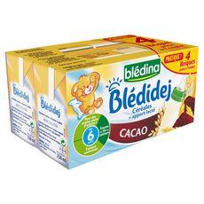 BLEDINA Blédidej céréales lactées au cacao dès 6 mois 4x25cl