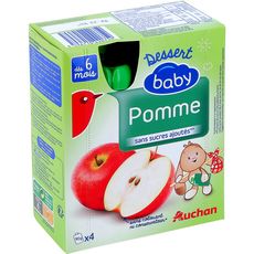 Auchan Baby Gourde Dessert Puree De Pomme Des 6 Mois 4x90g Pas Cher A Prix Auchan