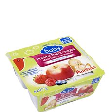 Auchan Baby Auchan Baby Petit Pot Dessert Pomme Et Fruits Rouges Des 6 Mois 4x97g 4x97g Pas Cher A Prix Auchan