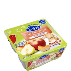 Auchan Baby Auchan Baby Petit Pot Dessert Fruits Du Verger Des 6 Mois 4x97g 4x97g Pas Cher A Prix Auchan