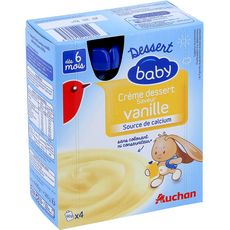 Auchan Baby Gourde A La Creme Dessert Saveur Vanille Des 6 Mois 4x90g Pas Cher A Prix Auchan