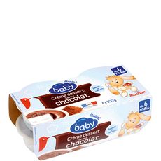 Auchan Auchan Baby Petit Pot Creme Dessert Au Chocolat Des 6 Mois 4x100g 4x100g Pas Cher A Prix Auchan