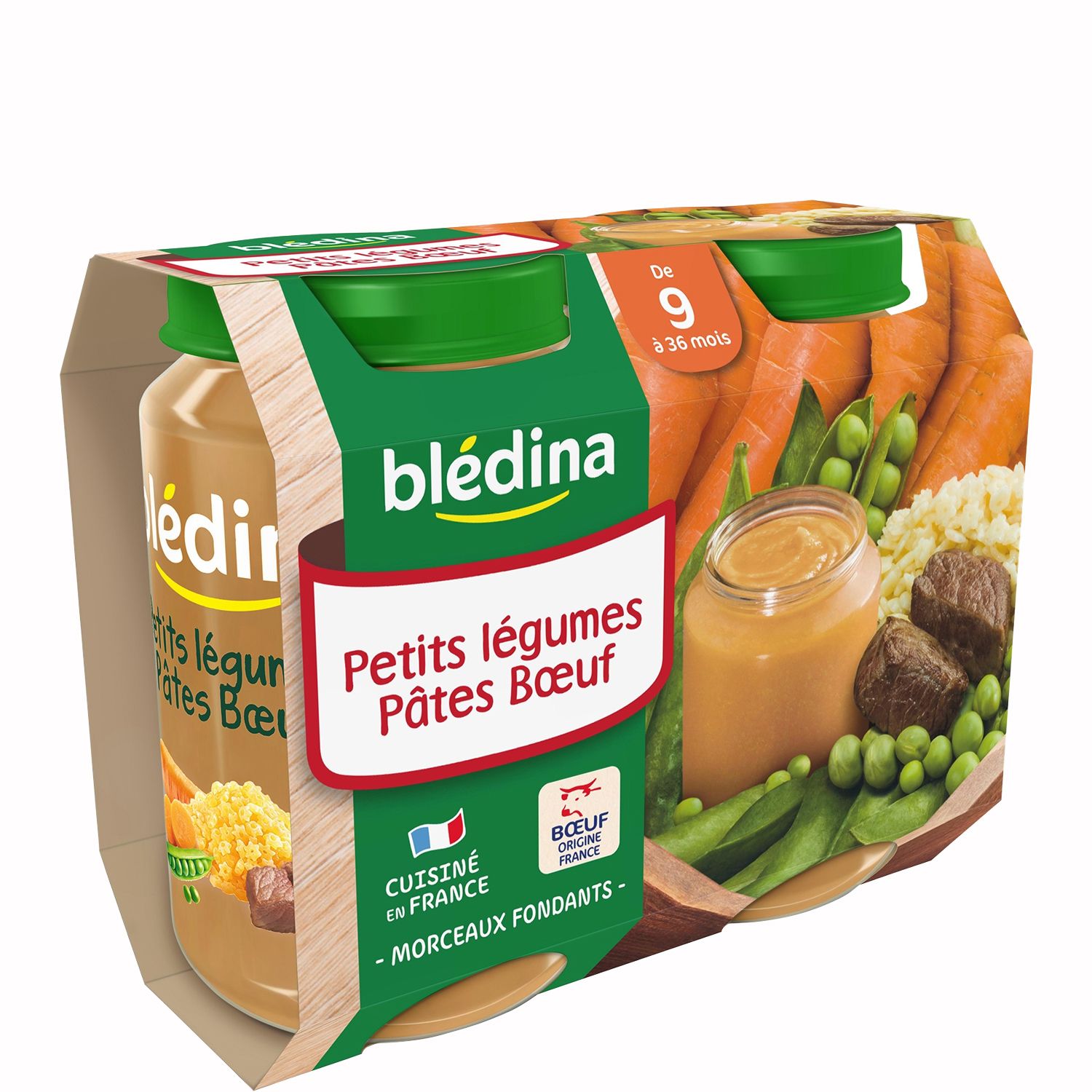 BLEDINA Blédina pot légumes pâte boeuf 2x200g dès 9 mois pas cher