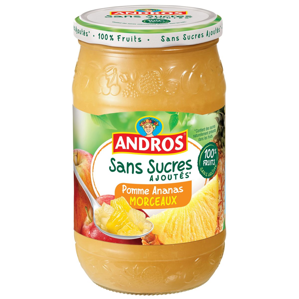 ANDROS Andros compote pomme ananas morceaux sans sucre ajouté 695g pas