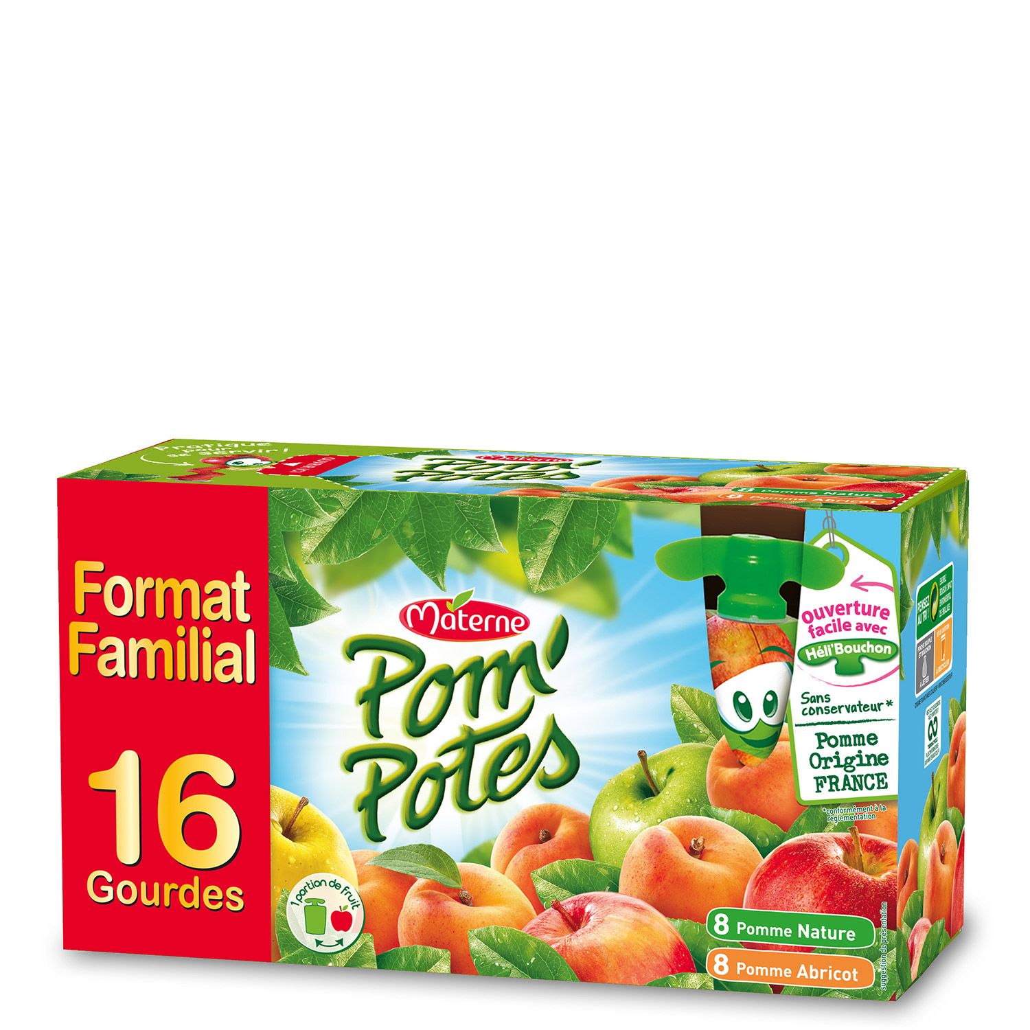 Compote Pom'potes pomme gourde 18 x 90 g