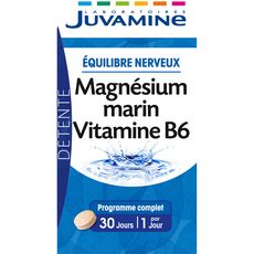 JUVAMINE Détente équilibre nerveux magnésium marin vitamine B6 30 comprimés