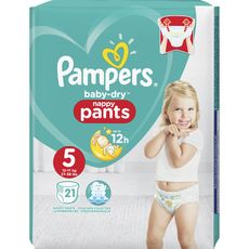 Pampers Pampers Couches Babydry Pants 12 17kg X21 Taille 5 Pas Cher A Prix Auchan