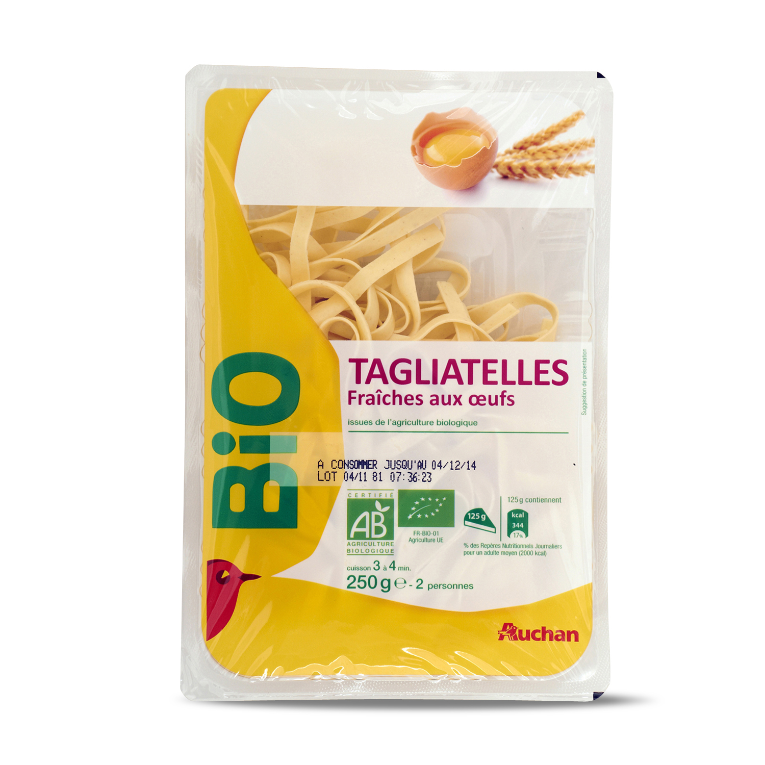 Pâtes fraîches tagliatelles bio 250 g 