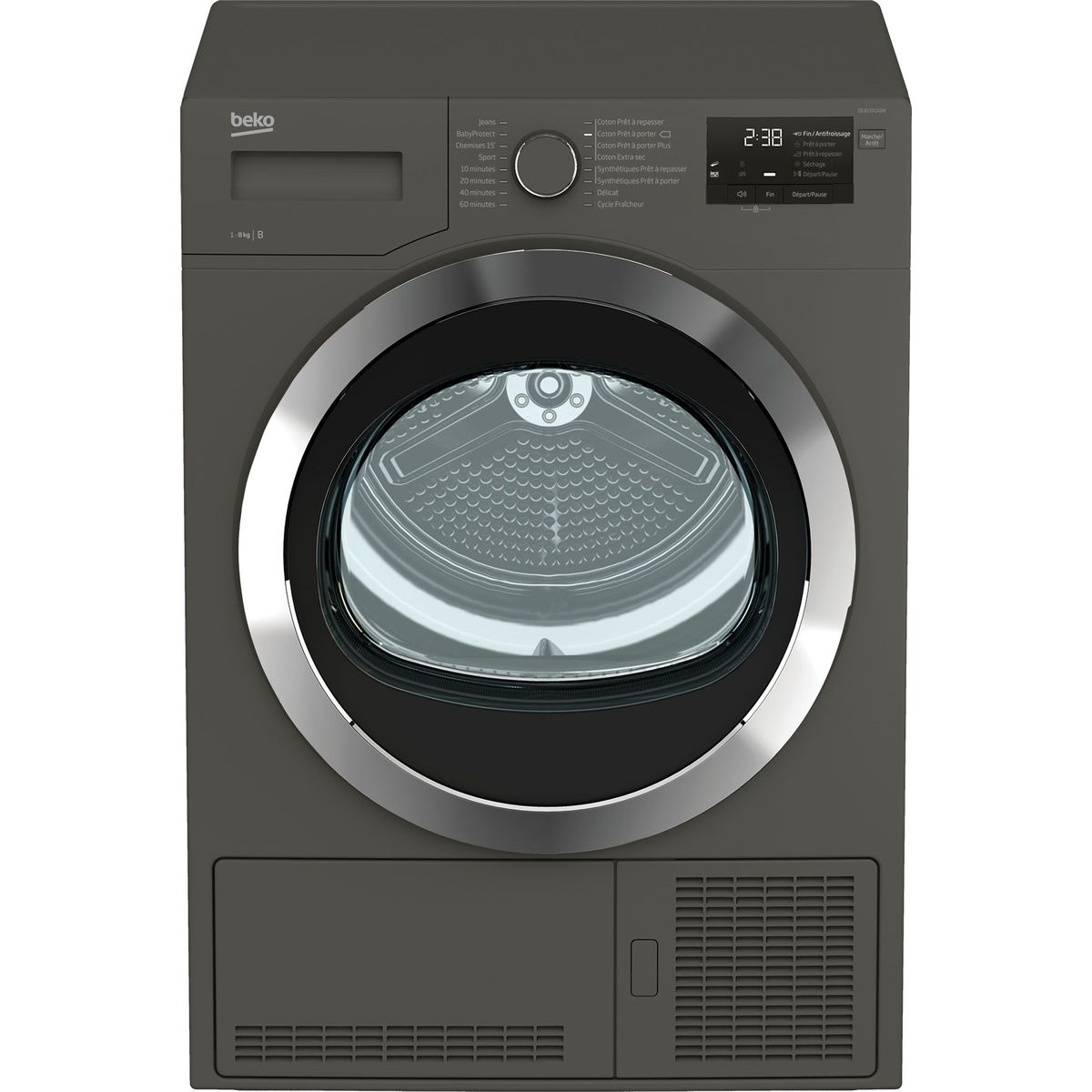 BEKO Sèche-linge hublot DS8133GX, 8 Kg, Condensation pas cher