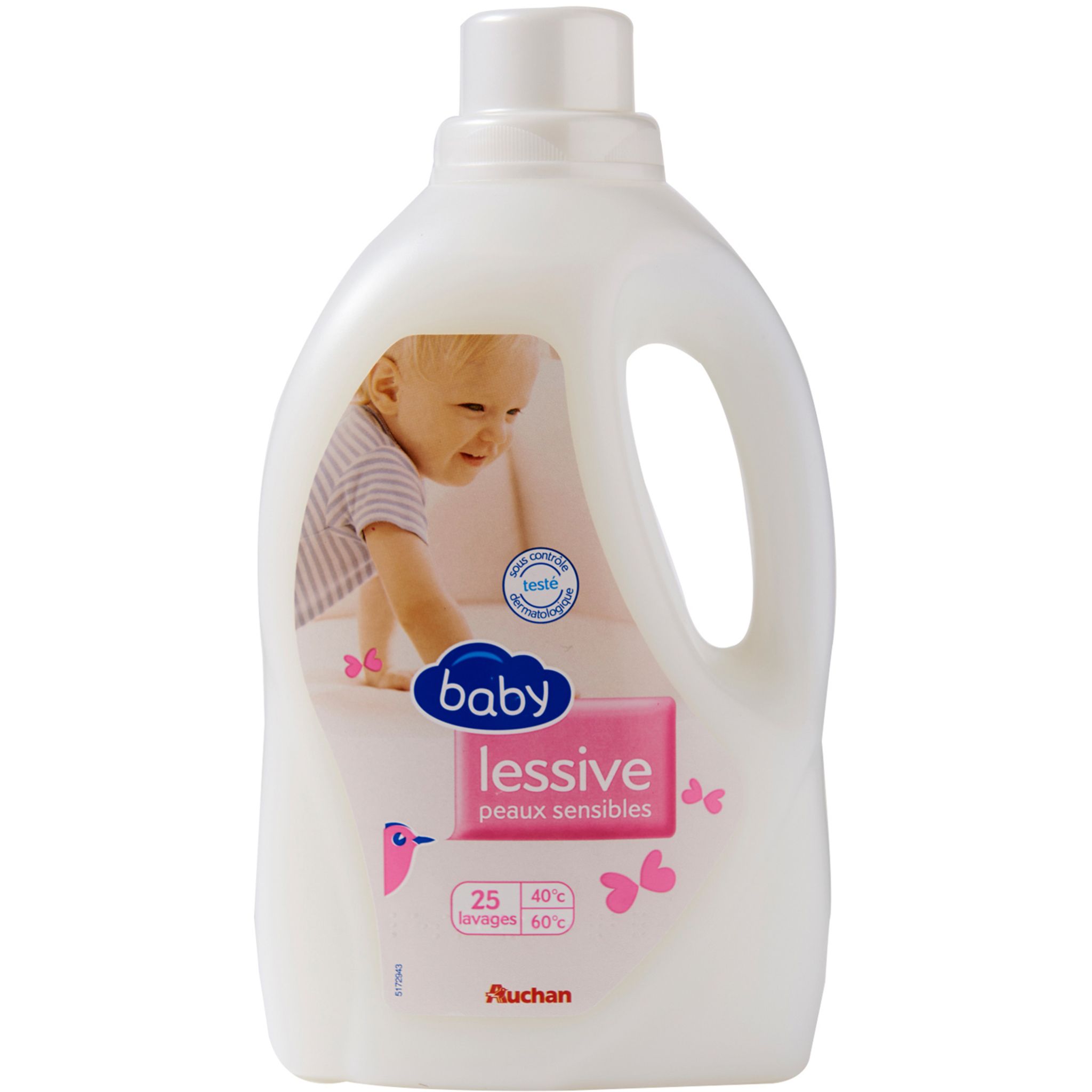 AUCHAN Auchan Baby lessive liquide peaux sensibles 1,5l pas cher 