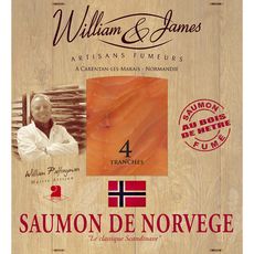 WILLIAM JAMES William James saumon fumé de Norvège tranche x4 -100g