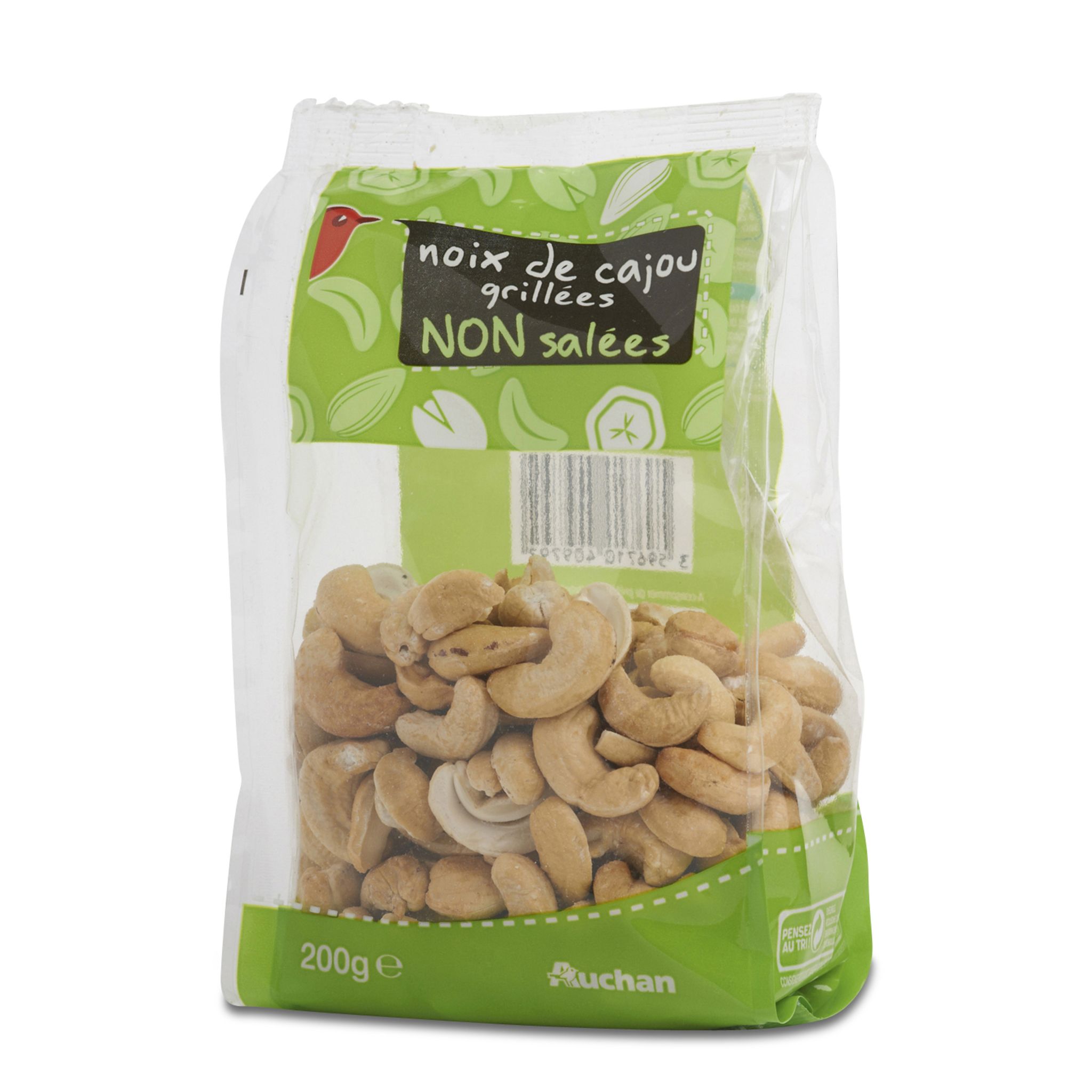 AUCHAN Noix de cajou grillées sans sel ajouté 150g pas cher 