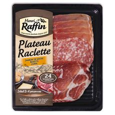 HENRI RAFFIN Plateau Raclette Assortiment de charcuteries jambon de Savoie, rosette et coppa 3-4 portions 200g