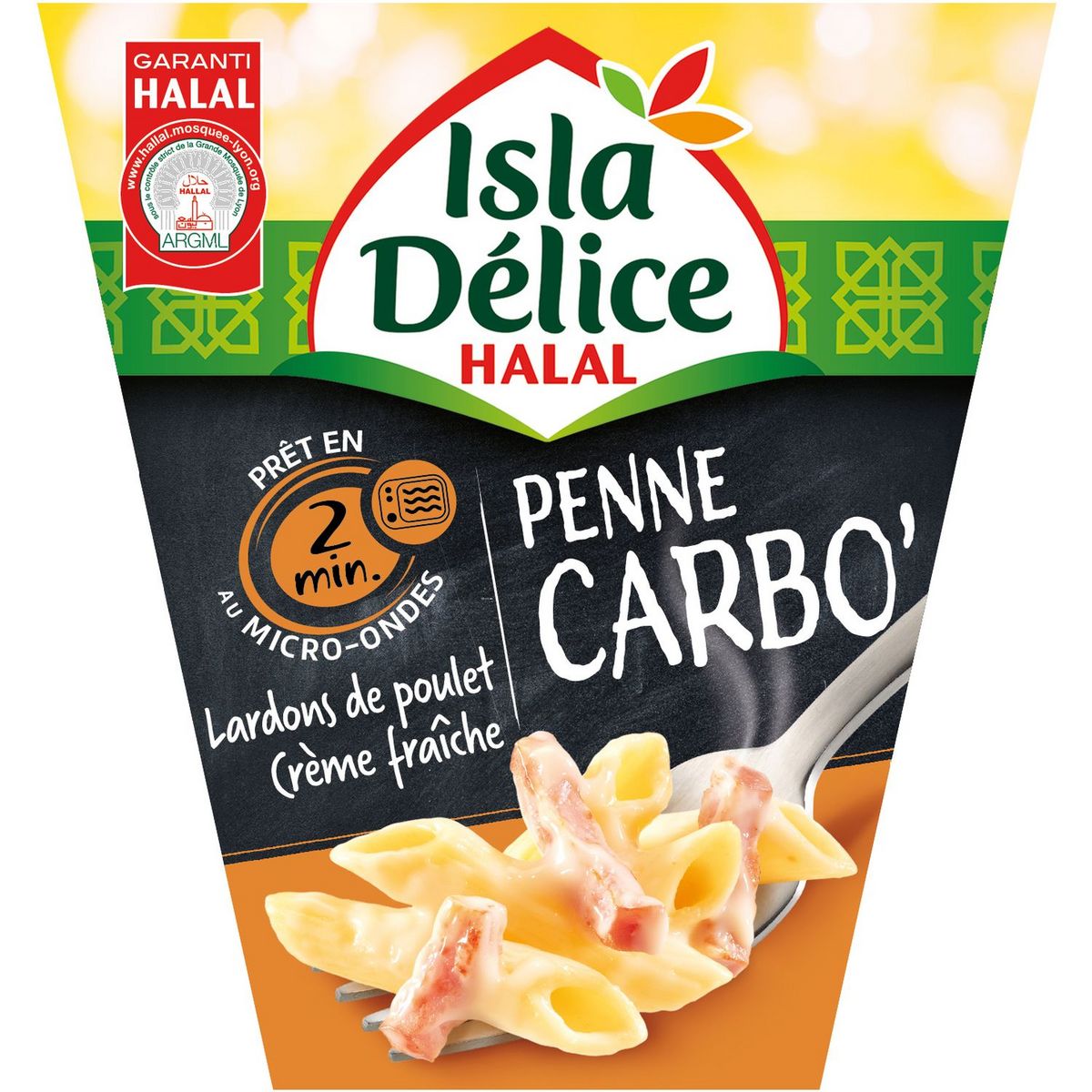 ISLA DELICE Isla Délice Penne à la carbonara halal 300g 1 portion 300g pas cher à prix Auchan
