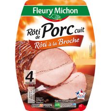 FLEURY MICHON Fleury Michon rôti de porc cuit à la broche tranche x4 -120g