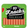 AUCHAN Auchan Saucisses knacks de volaille x10 -350g 10 pièces 350g