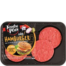 TENDRE & PLUS Haché idée! Hamburger 15%mg 4 pièces 320g