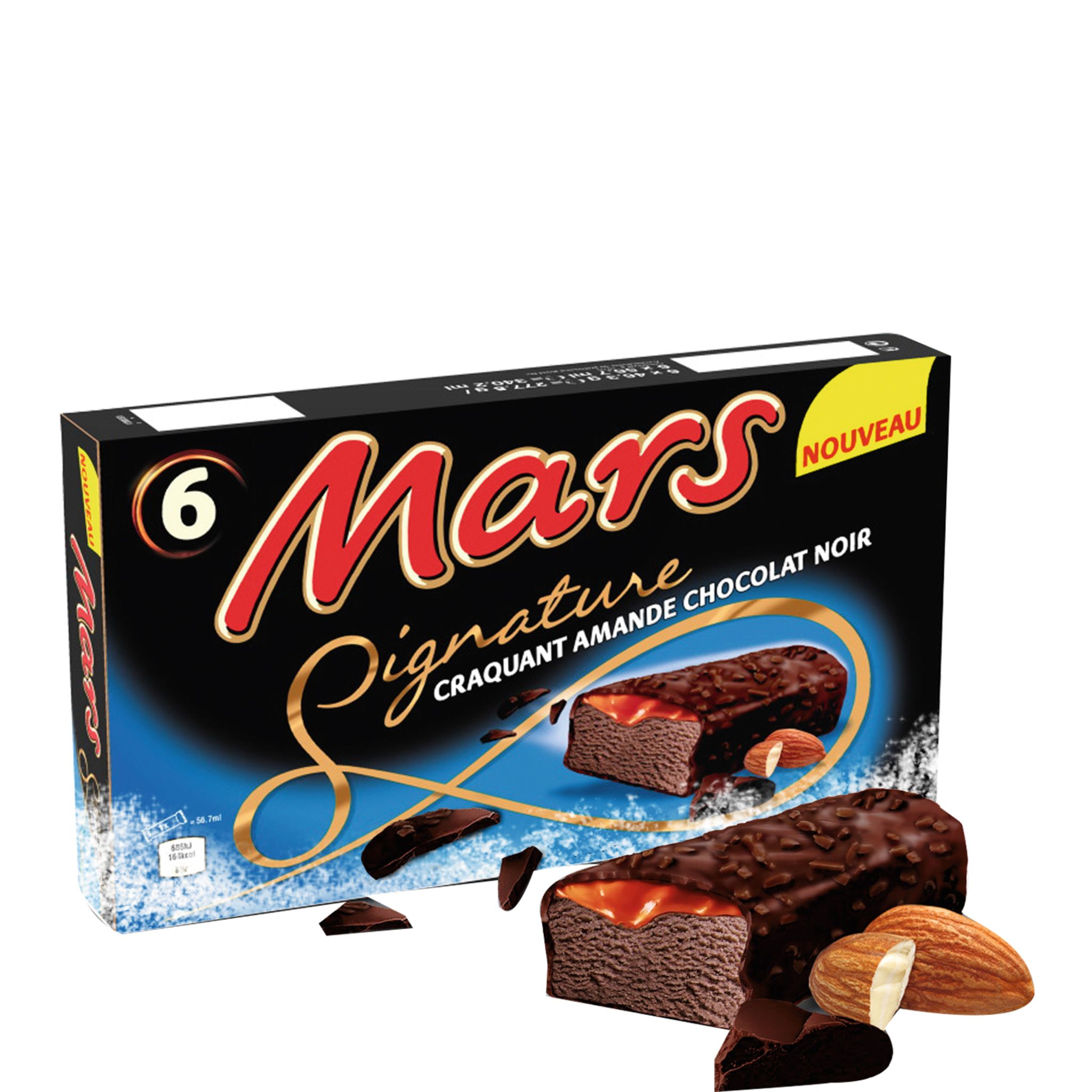MARS Mars barre glacée signature au chocolat noir x6 -278g pas cher 