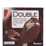 Auchan bâtonnets glace chocolat double chocolat x3 -254g