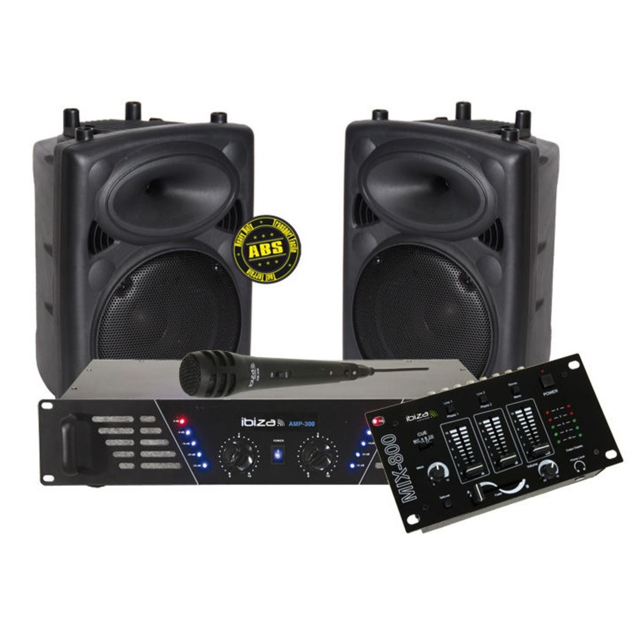 BOOST DJ-300 Pack sonorisation avec Enceintes Table de mixage