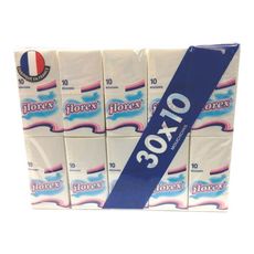 FLOREX Paquets de mouchoirs blancs 30x10 mouchoirs