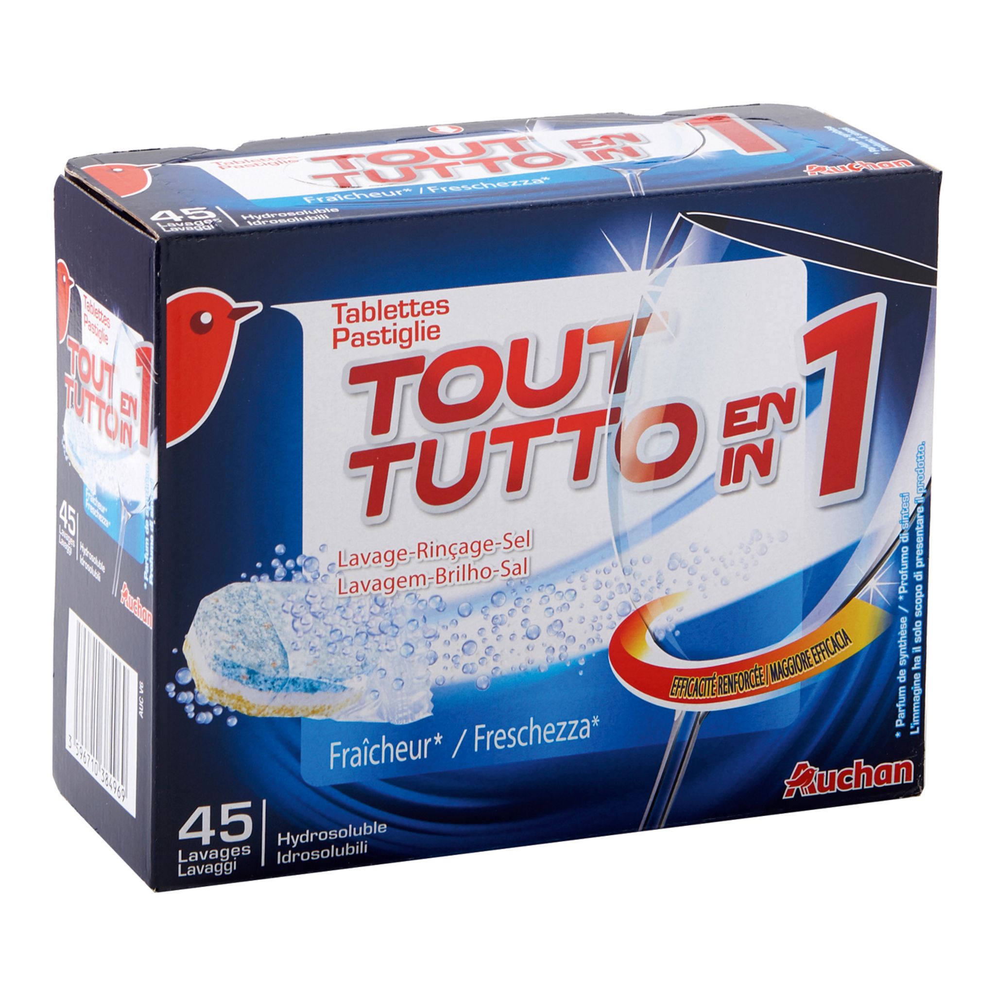 AUCHAN Sel régénérant lave-vaisselle haute pureté 4x1kg pas cher