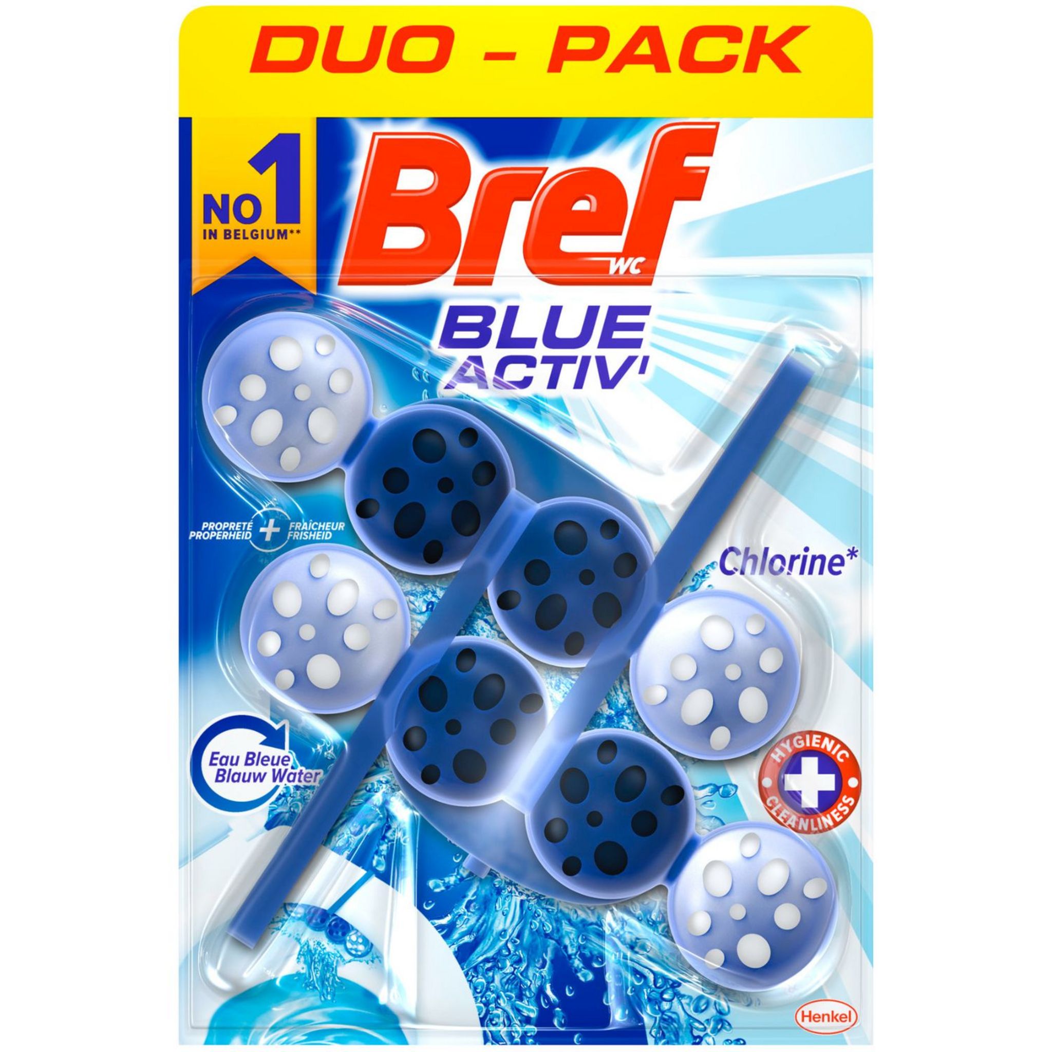 Bref WC Blue Activ' Eucalyptus – 2 Blocs WC (2x50g) – Produit