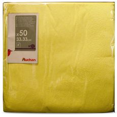 AUCHAN Auchan serviette papier jaune 2 plis 33cm x50