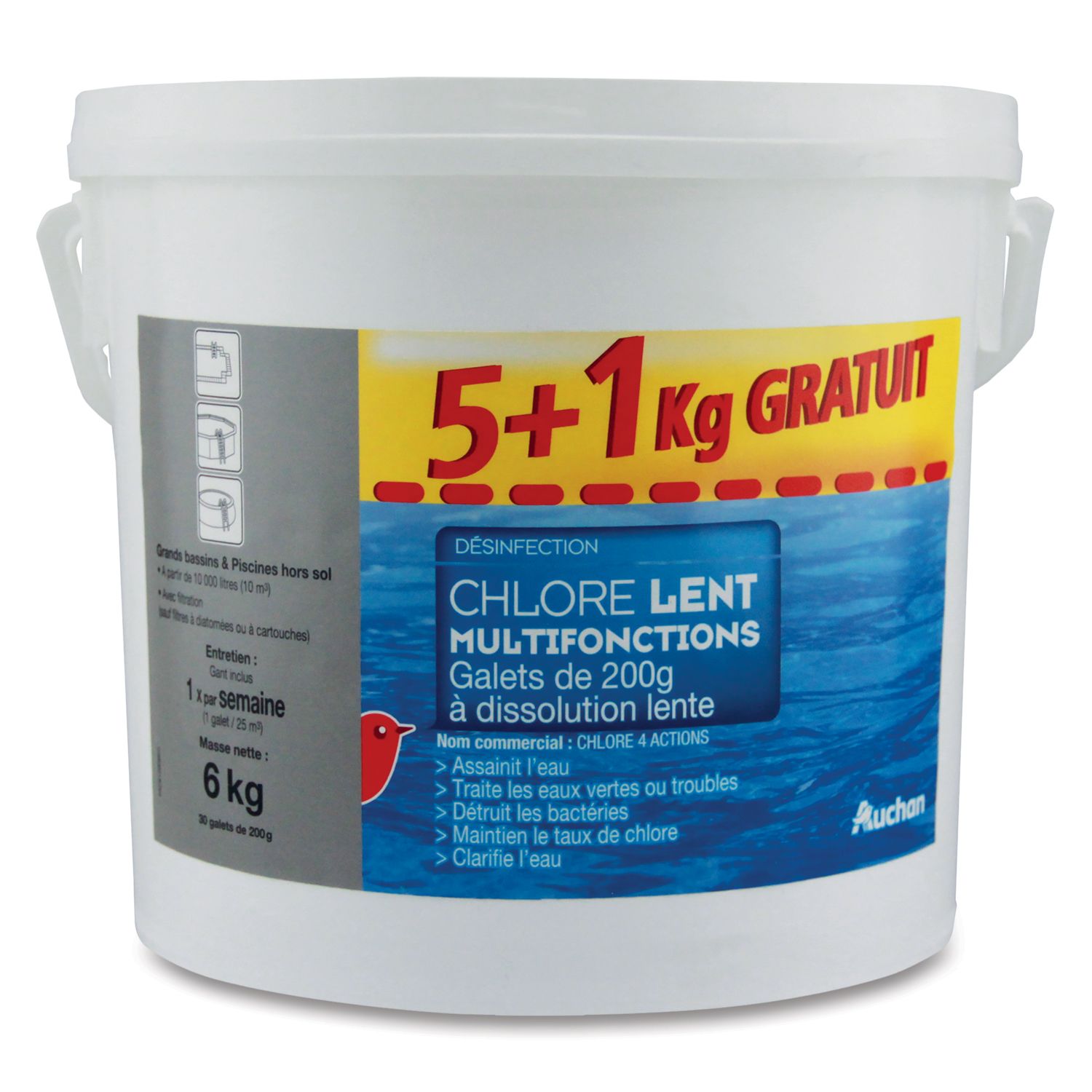 Aqualux - Chlore lent 1kg - galet 250g