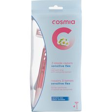 COSMIA Rasoirs jetables 3 lames sensitive flex peaux sensibles 4 rasoirs
