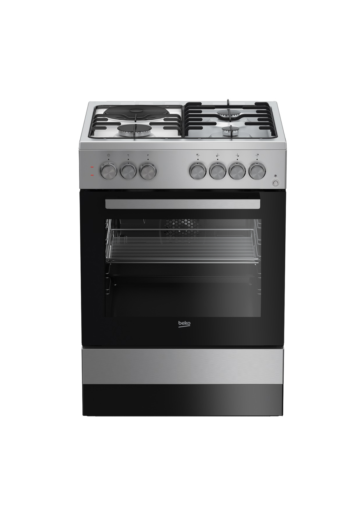 BEKO Cuisinière mixte CSE63110DW, 60 cm, 3 foyers gaz + 1