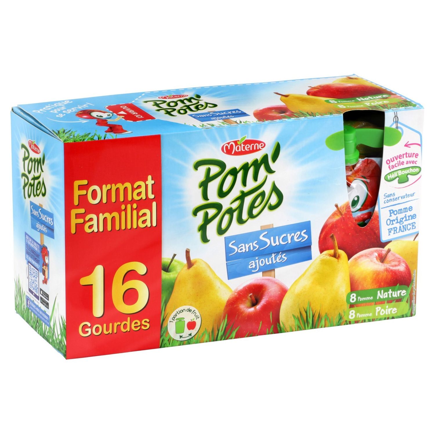 Pom'Potes gourde sans sucre x16 – LE&LA MARKET